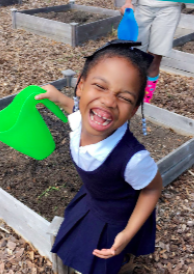 girl gardening