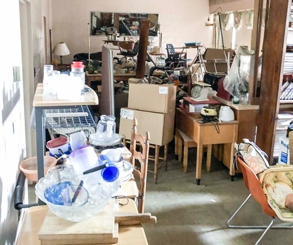 a former home economics building being converted to food bank space