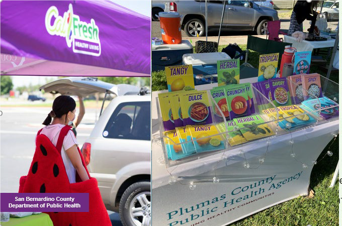 healthy snack resources available for pickup at a CalFresh location