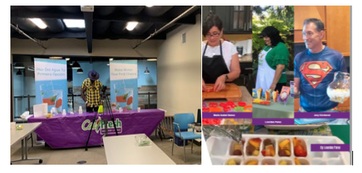healthy snack resources available for pickup at a CalFresh location