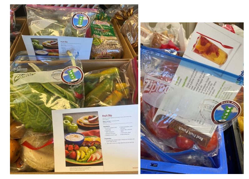 produce in baggies with recipe cards