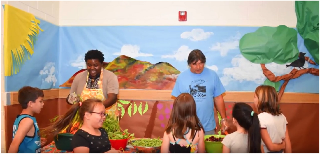 children learning about food