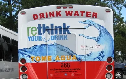 Social marketing campaign on a bus