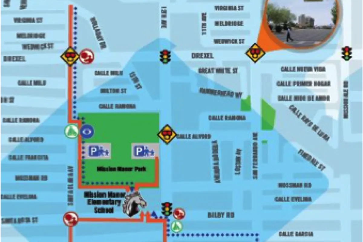 map of bike and walking routes