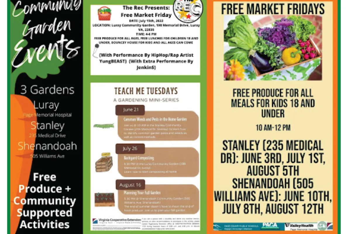 Community Garden Events - Free Market Fridays advertisement