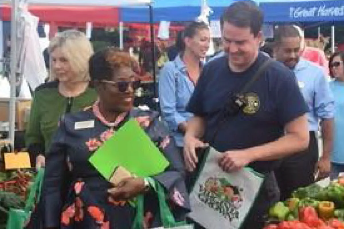 Educators and participants at the Famers Market in VA