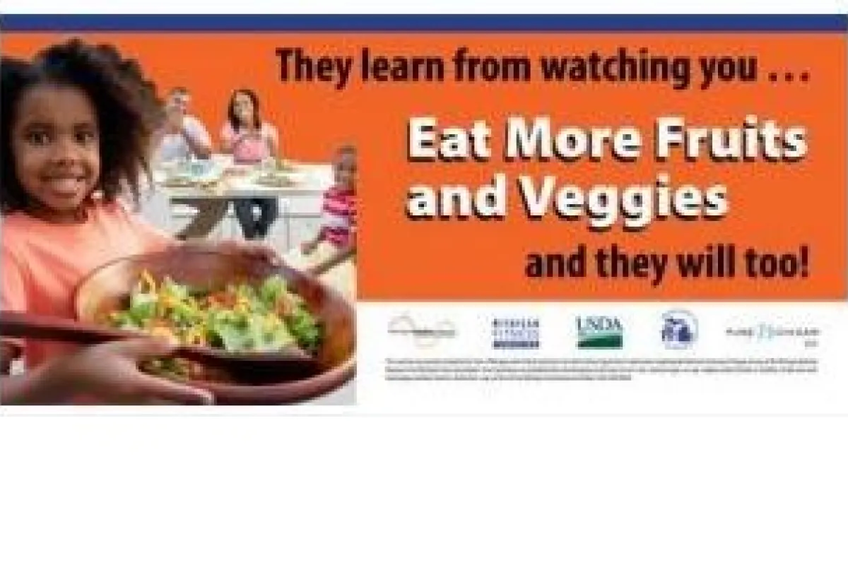 Billboard of child with a salad