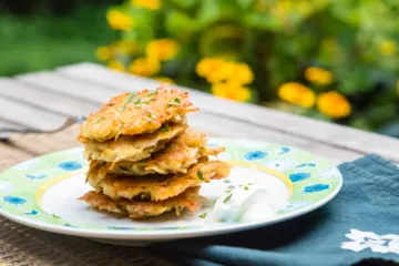 a small stack of latkes