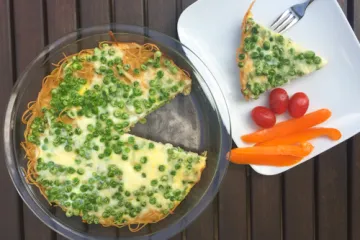 pasta frittata with peas