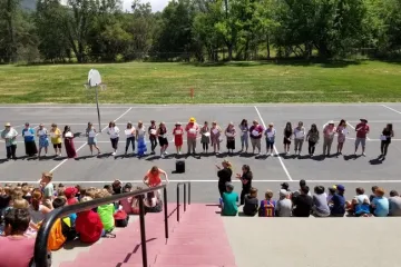 kids in a line