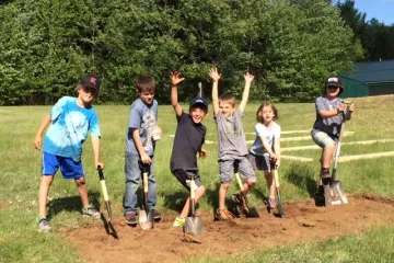 kids in a gardening plot