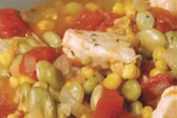Brunswick Stew with lima beans, corn and tomatoes