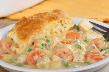 chicken pot pie on a plate