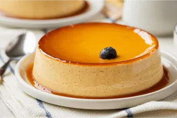 Classic Honey Flan recipe on a plate