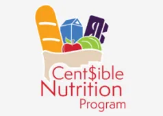 Cent$ible Nutrition Program with a drawing of a grocery bag