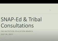 SNAP-Ed & Tribal Consultations FNS Nutrition Education Branch July18, 2023