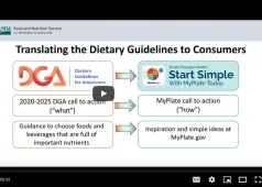 Screenshot of the Using MyPlate in SNAP-Ed webinar slides