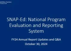 SNAP-Ed: National Program​ Evaluation and Reporting ​System webinar screenshot