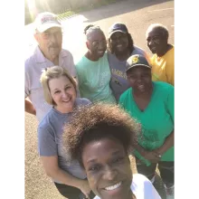 community walk with a group of adults