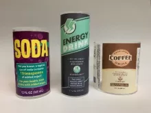 images of soda cans, energy drinks, and coffee drink
