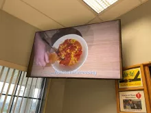 TV screen with a cooking demonstration